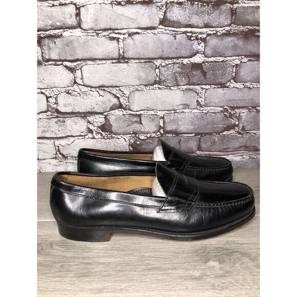 G.H Bass Weejuns Black Leather Handsewn Penny Dress Loafer Shoes Men 12D US/45EU - Picture 5 of 16